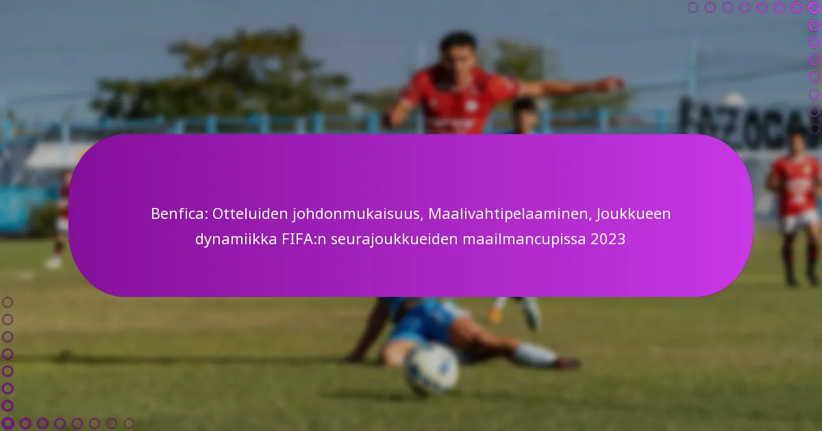 Benfica: Otteluiden johdonmukaisuus, Maalivahtipelaaminen, Joukkueen dynamiikka FIFA:n seurajoukkueiden maailmancupissa 2023
