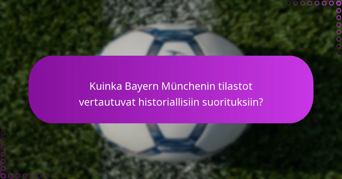 Kuinka Bayern Münchenin tilastot vertautuvat historiallisiin suorituksiin?