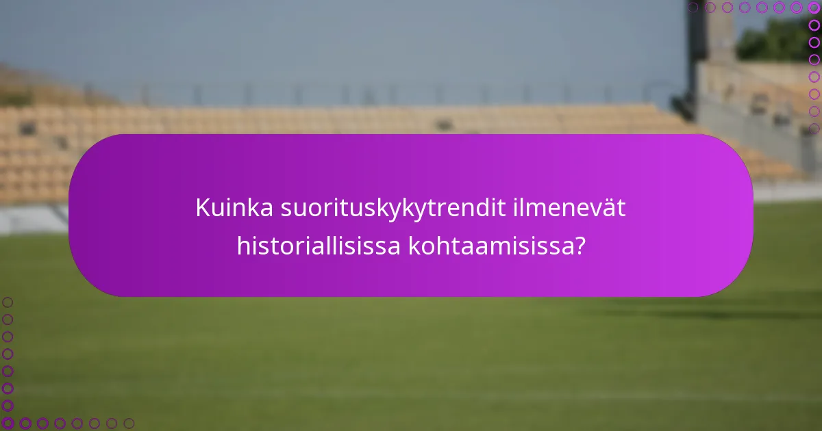 Kuinka suorituskykytrendit ilmenevät historiallisissa kohtaamisissa?
