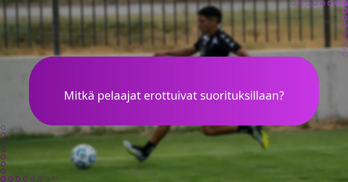 Mitkä pelaajat erottuivat suorituksillaan?